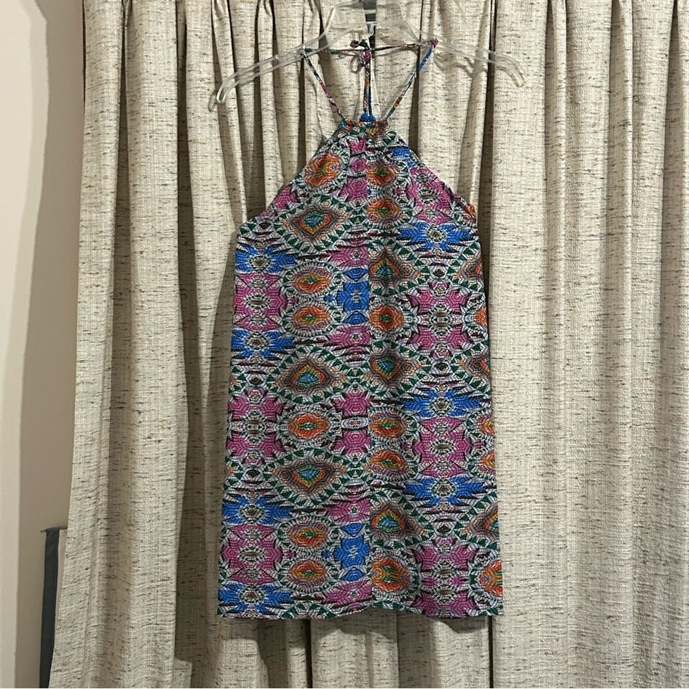 Lovers + Friends Hopeless Love Halter Hula Mosaic Tassel Mini Dress